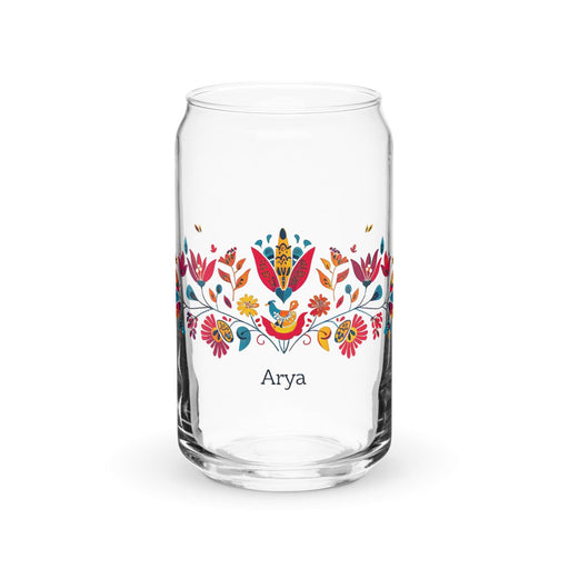 Arya Exclusive Name Art Piece Can-Shaped Glass Home Office Work Mexican Spanish Pride Gift Cup One-Of-A-Kind Calligraphy Glass | A27 Mexicada 16 oz (No Lid No Straw)