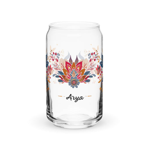 Arya Exclusive Name Art Piece Can - Shaped Glass Home Office Work Mexican Spanish Pride Gift Cup One - Of - A - Kind Calligraphy Glass | A28 - Mexicada