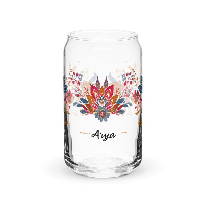 Arya Exclusive Name Art Piece Can - Shaped Glass Home Office Work Mexican Spanish Pride Gift Cup One - Of - A - Kind Calligraphy Glass | A28 - Mexicada