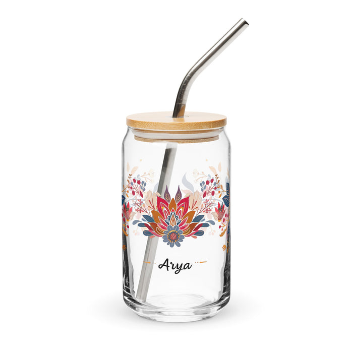 Arya Exclusive Name Art Piece Can - Shaped Glass Home Office Work Mexican Spanish Pride Gift Cup One - Of - A - Kind Calligraphy Glass | A28 - Mexicada