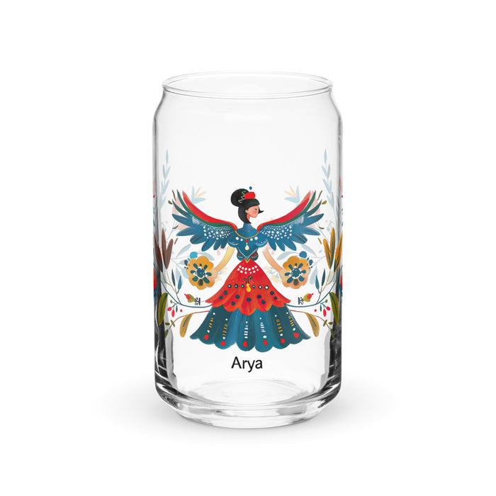 Arya Exclusive Name Art Piece Can - Shaped Glass Home Office Work Mexican Spanish Pride Gift Cup One - Of - A - Kind Calligraphy Glass | A4 - Mexicada