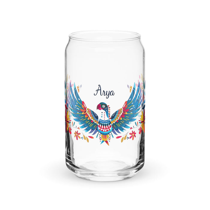 Arya Exclusive Name Art Piece Can - Shaped Glass Home Office Work Mexican Spanish Pride Gift Cup One - Of - A - Kind Calligraphy Glass | A8 - Mexicada