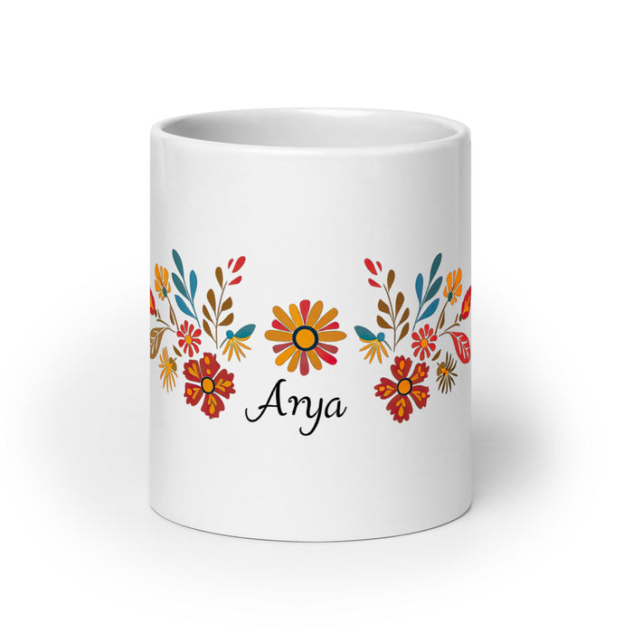 Arya Exclusive Name Art Piece Home Office Work Coffee Mug Mexican Spanish Pride Gift Cup One - Of - A - Kind Calligraphy White Glossy Mug | A10 - Mexicada