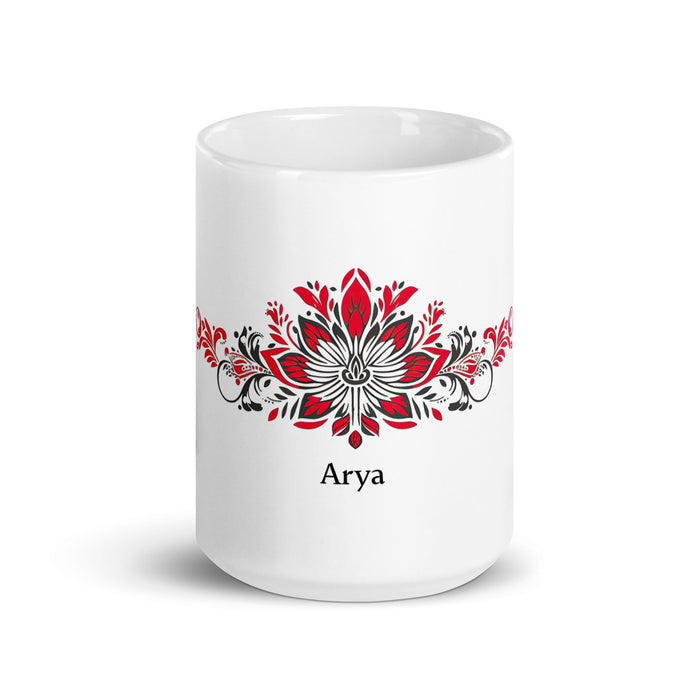 Arya Exclusive Name Art Piece Home Office Work Coffee Mug Mexican Spanish Pride Gift Cup One - Of - A - Kind Calligraphy White Glossy Mug | A12 - Mexicada