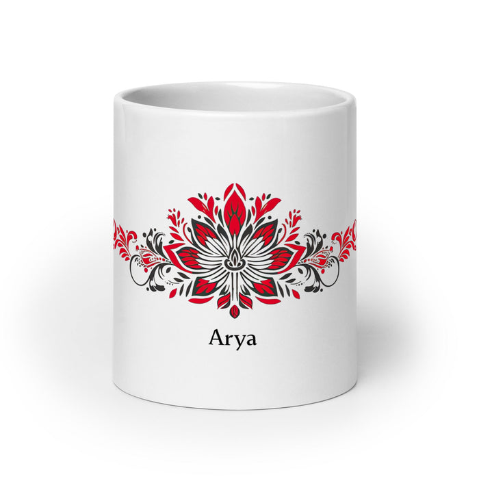 Arya Exclusive Name Art Piece Home Office Work Coffee Mug Mexican Spanish Pride Gift Cup One - Of - A - Kind Calligraphy White Glossy Mug | A12 - Mexicada