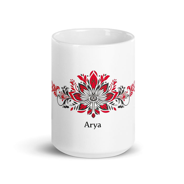 Arya Exclusive Name Art Piece Home Office Work Coffee Mug Mexican Spanish Pride Gift Cup One-Of-A-Kind Calligraphy White Glossy Mug | A12 Mexicada