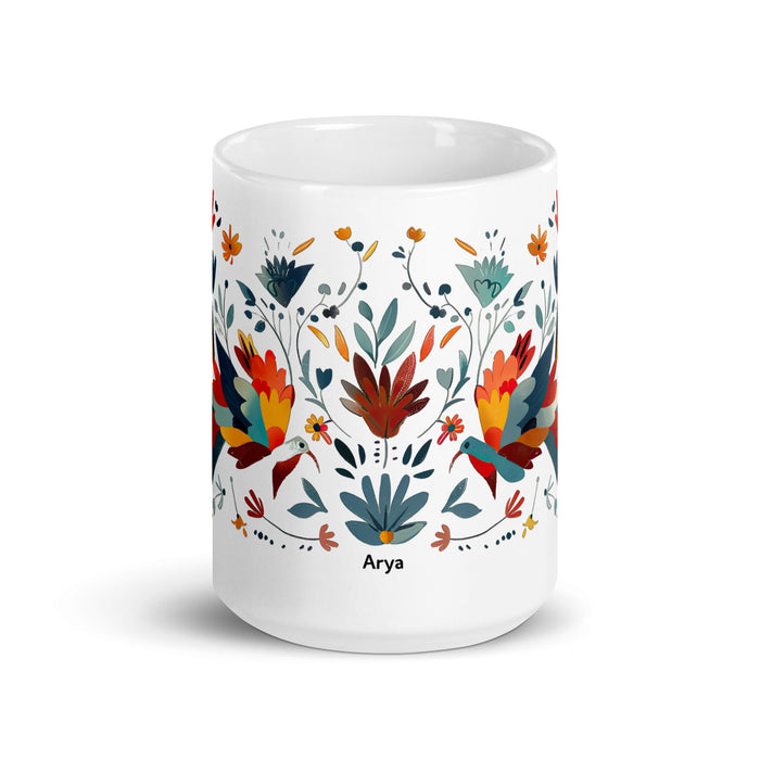 Arya Exclusive Name Art Piece Home Office Work Coffee Mug Mexican Spanish Pride Gift Cup One - Of - A - Kind Calligraphy White Glossy Mug | A13 - Mexicada