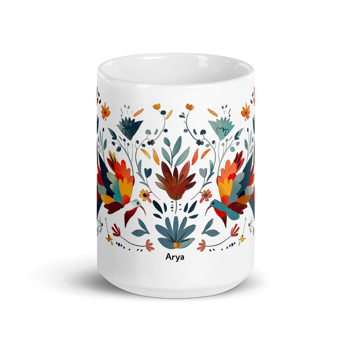 Arya Exclusive Name Art Piece Home Office Work Coffee Mug Mexican Spanish Pride Gift Cup One-Of-A-Kind Calligraphy White Glossy Mug | A13 Mexicada