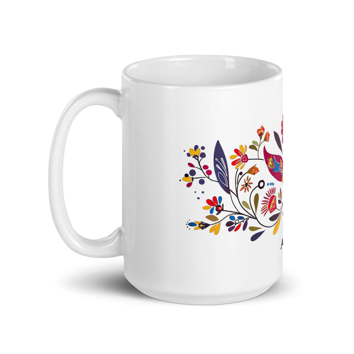 Arya Exclusive Name Art Piece Home Office Work Coffee Mug Mexican Spanish Pride Gift Cup One - Of - A - Kind Calligraphy White Glossy Mug | A15 - Mexicada