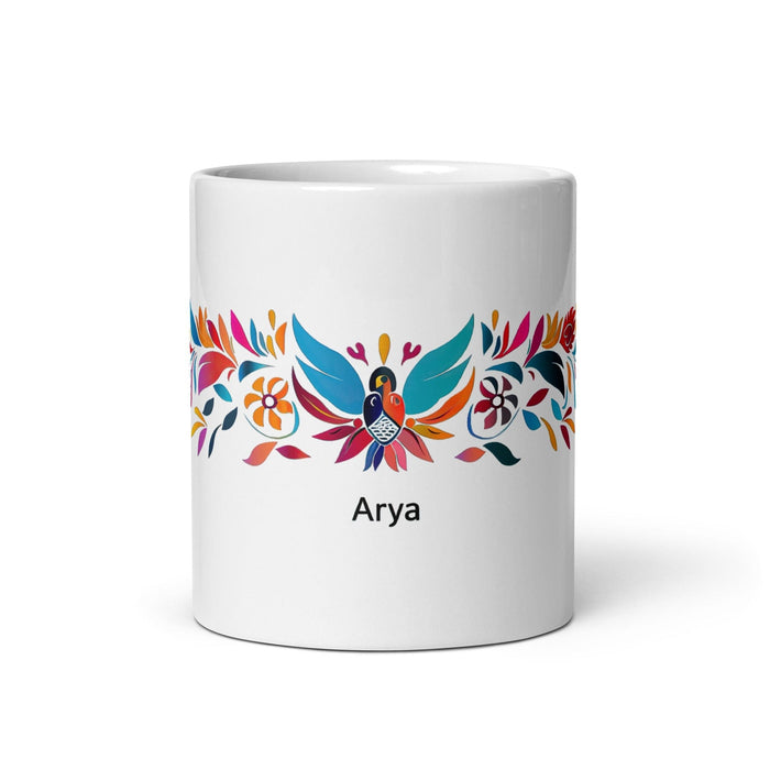 Arya Exclusive Name Art Piece Home Office Work Coffee Mug Mexican Spanish Pride Gift Cup One-Of-A-Kind Calligraphy White Glossy Mug | A20 Mexicada