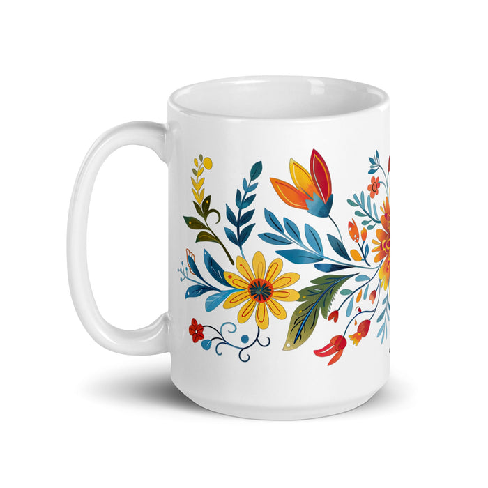 Arya Exclusive Name Art Piece Home Office Work Coffee Mug Mexican Spanish Pride Gift Cup One - Of - A - Kind Calligraphy White Glossy Mug | A21 - Mexicada