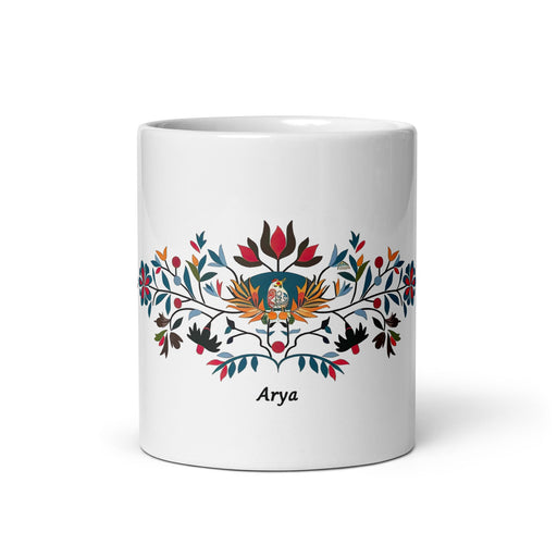 Arya Exclusive Name Art Piece Home Office Work Coffee Mug Mexican Spanish Pride Gift Cup One - Of - A - Kind Calligraphy White Glossy Mug | A22 - Mexicada