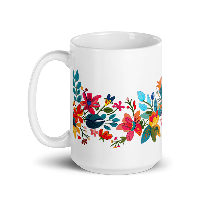 Arya Exclusive Name Art Piece Home Office Work Coffee Mug Mexican Spanish Pride Gift Cup One - Of - A - Kind Calligraphy White Glossy Mug | A23 - Mexicada