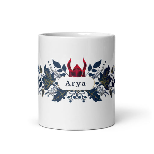 Arya Exclusive Name Art Piece Home Office Work Coffee Mug Mexican Spanish Pride Gift Cup One - Of - A - Kind Calligraphy White Glossy Mug | A26 - Mexicada