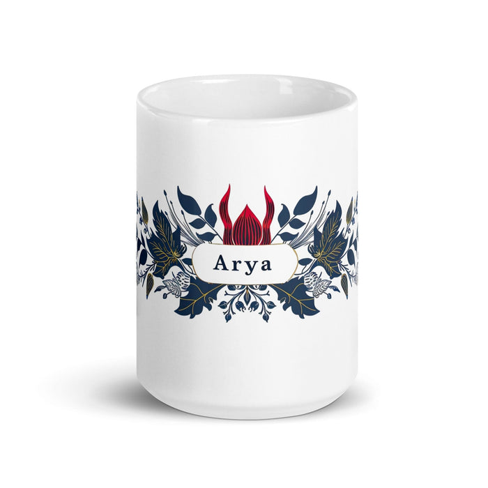 Arya Exclusive Name Art Piece Home Office Work Coffee Mug Mexican Spanish Pride Gift Cup One-Of-A-Kind Calligraphy White Glossy Mug | A26 Mexicada