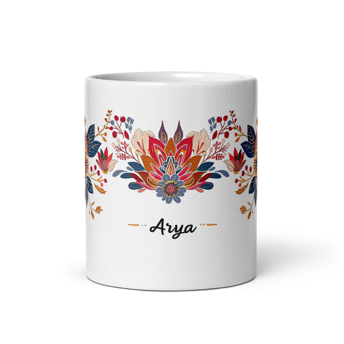 Arya Exclusive Name Art Piece Home Office Work Coffee Mug Mexican Spanish Pride Gift Cup One-Of-A-Kind Calligraphy White Glossy Mug | A28 Mexicada