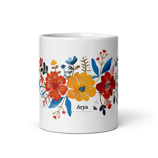 Arya Exclusive Name Art Piece Home Office Work Coffee Mug Mexican Spanish Pride Gift Cup One - Of - A - Kind Calligraphy White Glossy Mug | A3 - Mexicada