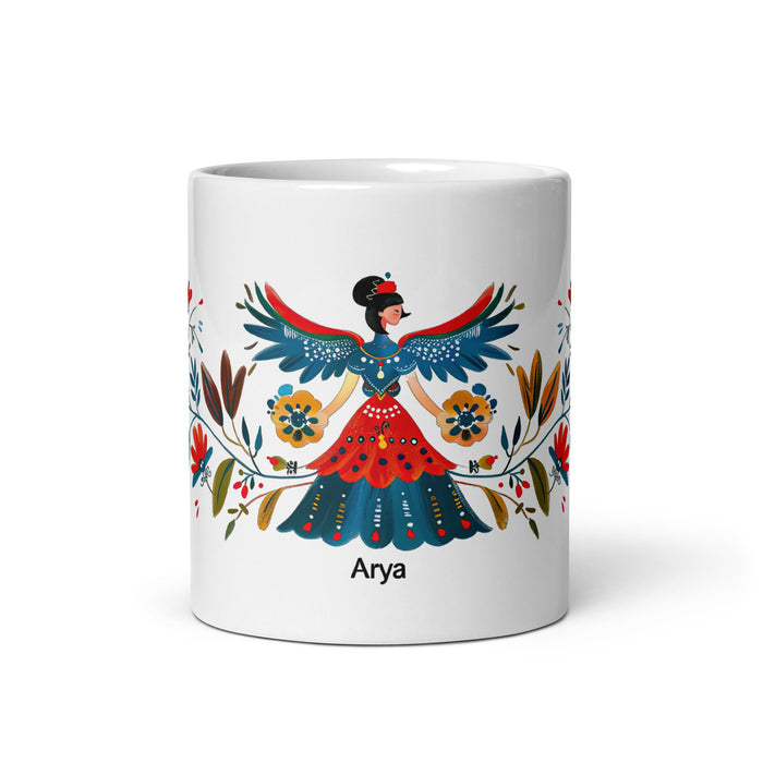 Arya Exclusive Name Art Piece Home Office Work Coffee Mug Mexican Spanish Pride Gift Cup One - Of - A - Kind Calligraphy White Glossy Mug | A4 - Mexicada