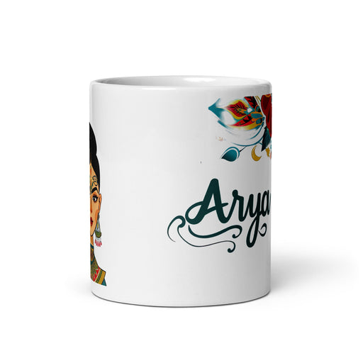 Arya Exclusive Name Art Piece Home Office Work Coffee Mug Mexican Spanish Pride Gift Cup One - Of - A - Kind Calligraphy White Glossy Mug | A9 - Mexicada