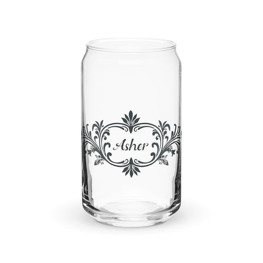 Asher Exclusive Name Art Piece Can - Shaped Glass Home Office Work Mexican Spanish Pride Gift Cup One - Of - A - Kind Calligraphy Glass | A12 - Mexicada