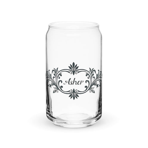 Asher Exclusive Name Art Piece Can-Shaped Glass Home Office Work Mexican Spanish Pride Gift Cup One-Of-A-Kind Calligraphy Glass | A12 Mexicada 16 oz (No Lid No Straw)