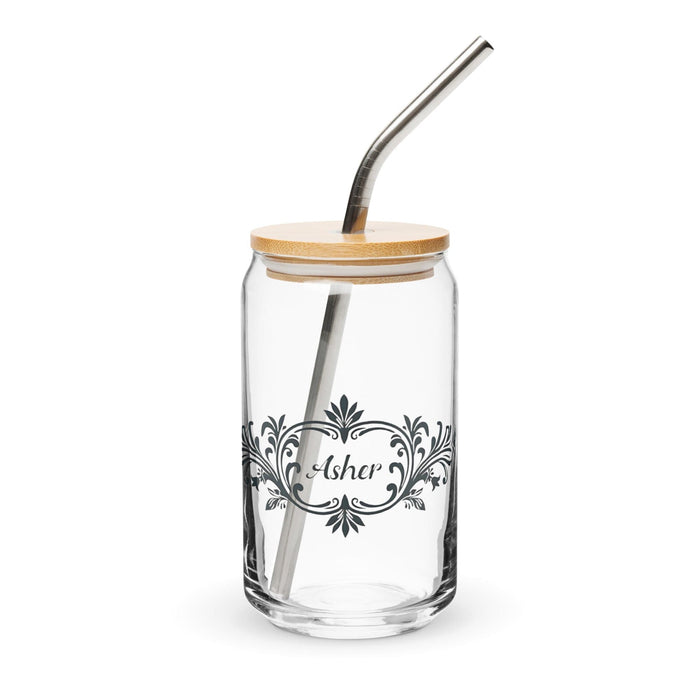 Asher Exclusive Name Art Piece Can-Shaped Glass Home Office Work Mexican Spanish Pride Gift Cup One-Of-A-Kind Calligraphy Glass | A12 Mexicada 16 oz With Lid & Straw