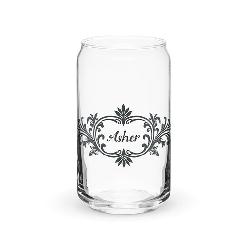 Asher Exclusive Name Art Piece Can - Shaped Glass Home Office Work Mexican Spanish Pride Gift Cup One - Of - A - Kind Calligraphy Glass | A13 - Mexicada