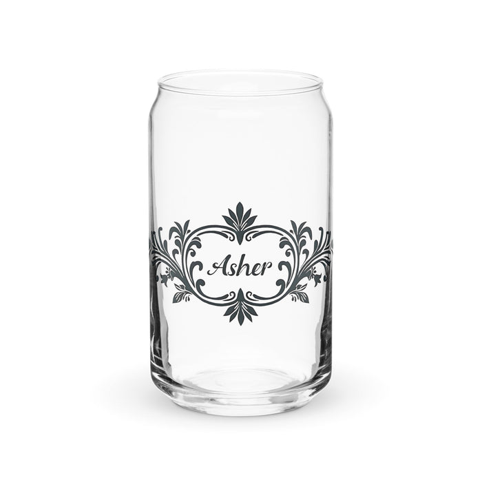 Asher Exclusive Name Art Piece Can - Shaped Glass Home Office Work Mexican Spanish Pride Gift Cup One - Of - A - Kind Calligraphy Glass | A13 - Mexicada