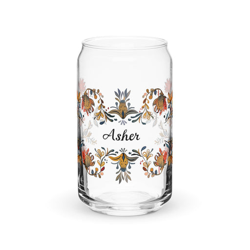 Asher Exclusive Name Art Piece Can - Shaped Glass Home Office Work Mexican Spanish Pride Gift Cup One - Of - A - Kind Calligraphy Glass | A14 - Mexicada