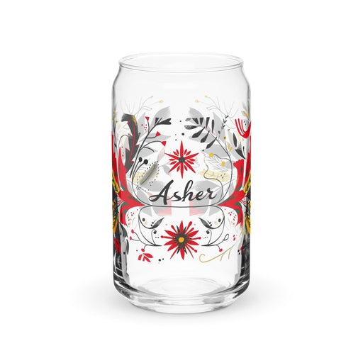 Asher Exclusive Name Art Piece Can - Shaped Glass Home Office Work Mexican Spanish Pride Gift Cup One - Of - A - Kind Calligraphy Glass | A16 - Mexicada