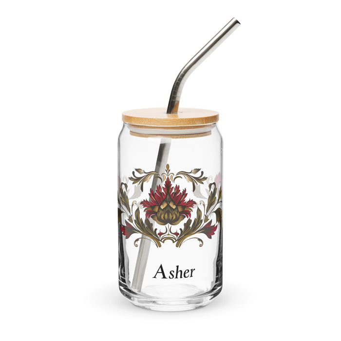 Asher Exclusive Name Art Piece Can - Shaped Glass Home Office Work Mexican Spanish Pride Gift Cup One - Of - A - Kind Calligraphy Glass | A17 - Mexicada