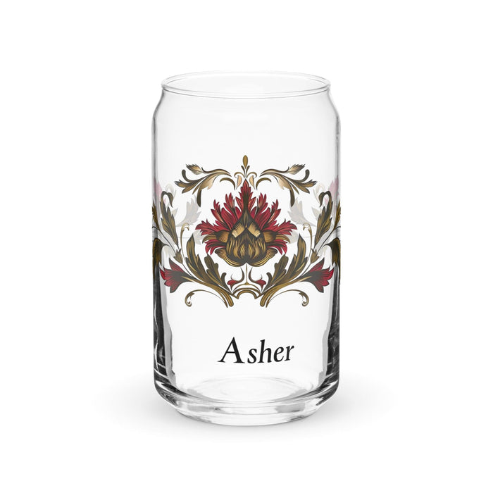 Asher Exclusive Name Art Piece Can-Shaped Glass Home Office Work Mexican Spanish Pride Gift Cup One-Of-A-Kind Calligraphy Glass | A17 Mexicada 16 oz