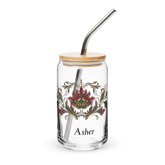 Asher Exclusive Name Art Piece Can-Shaped Glass Home Office Work Mexican Spanish Pride Gift Cup One-Of-A-Kind Calligraphy Glass | A17 Mexicada 16 oz With Lid & Straw