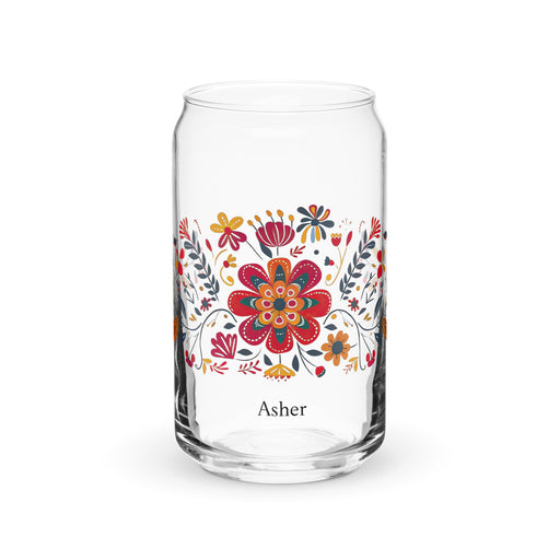 Asher Exclusive Name Art Piece Can - Shaped Glass Home Office Work Mexican Spanish Pride Gift Cup One - Of - A - Kind Calligraphy Glass | A21 - Mexicada