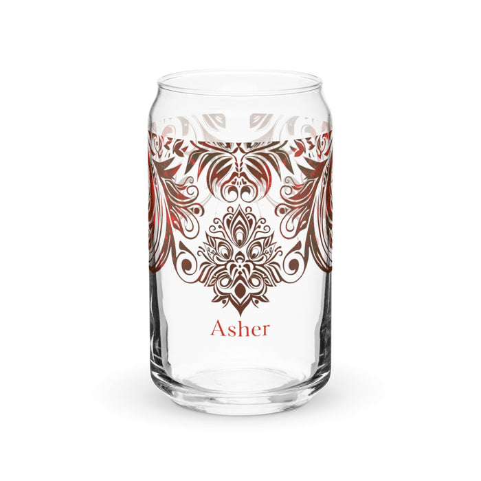 Asher Exclusive Name Art Piece Can - Shaped Glass Home Office Work Mexican Spanish Pride Gift Cup One - Of - A - Kind Calligraphy Glass | A22 - Mexicada