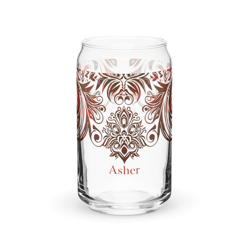 Asher Exclusive Name Art Piece Can-Shaped Glass Home Office Work Mexican Spanish Pride Gift Cup One-Of-A-Kind Calligraphy Glass | A22 Mexicada 16 oz