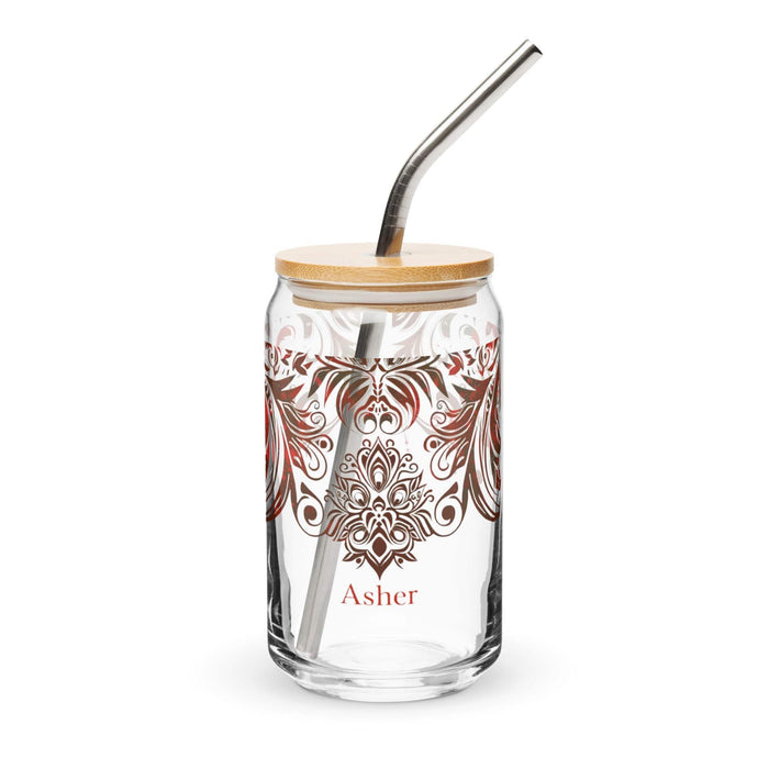 Asher Exclusive Name Art Piece Can-Shaped Glass Home Office Work Mexican Spanish Pride Gift Cup One-Of-A-Kind Calligraphy Glass | A22 Mexicada 16 oz With Lid & Straw