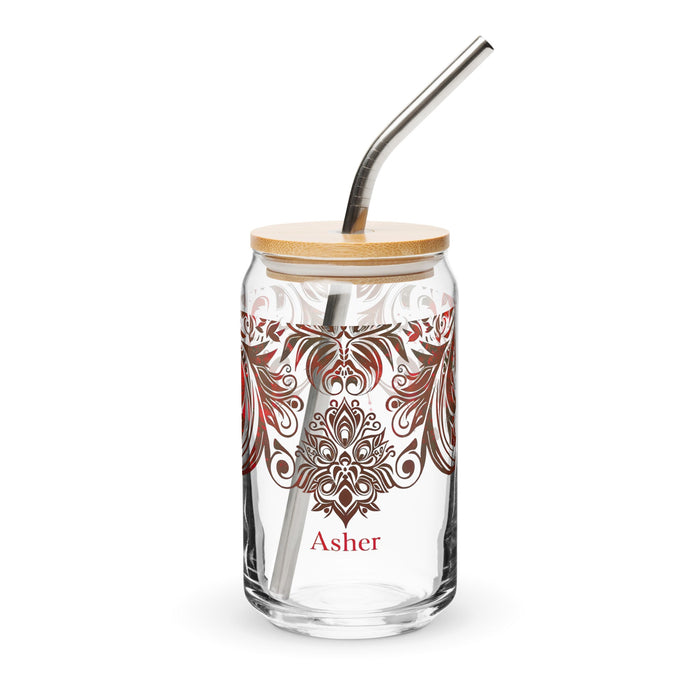 Asher Exclusive Name Art Piece Can - Shaped Glass Home Office Work Mexican Spanish Pride Gift Cup One - Of - A - Kind Calligraphy Glass | A23 - Mexicada