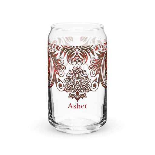 Asher Exclusive Name Art Piece Can-Shaped Glass Home Office Work Mexican Spanish Pride Gift Cup One-Of-A-Kind Calligraphy Glass | A23 Mexicada 16 oz