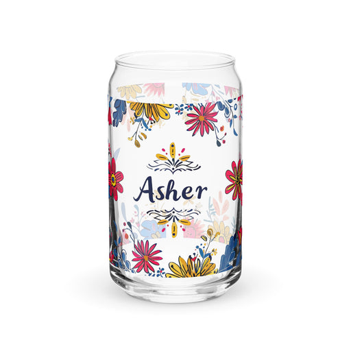 Asher Exclusive Name Art Piece Can - Shaped Glass Home Office Work Mexican Spanish Pride Gift Cup One - Of - A - Kind Calligraphy Glass | A25 - Mexicada