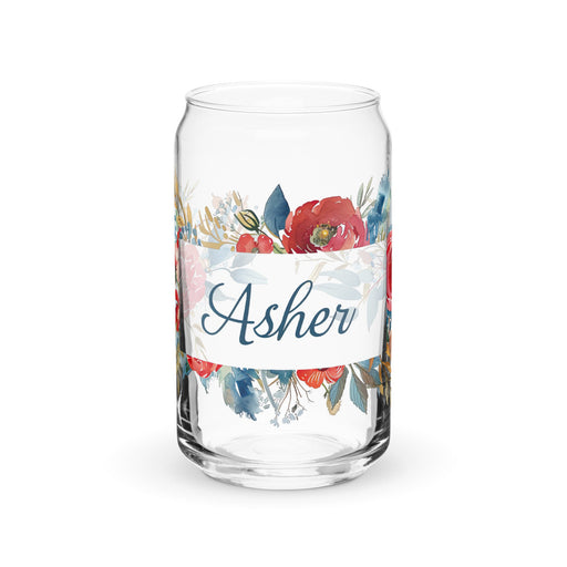 Asher Exclusive Name Art Piece Can - Shaped Glass Home Office Work Mexican Spanish Pride Gift Cup One - Of - A - Kind Calligraphy Glass | A27 - Mexicada