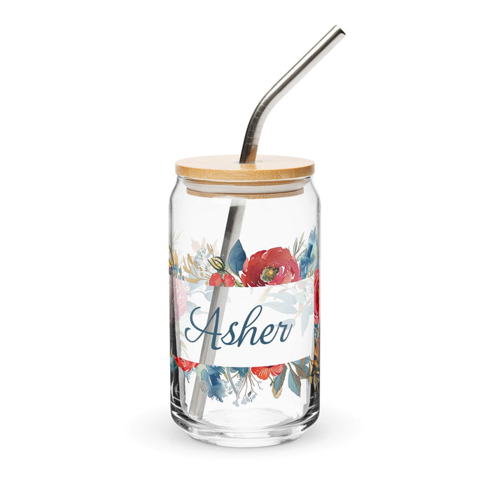 Asher Exclusive Name Art Piece Can-Shaped Glass Home Office Work Mexican Spanish Pride Gift Cup One-Of-A-Kind Calligraphy Glass | A27 Mexicada 16 oz With Lid & Straw