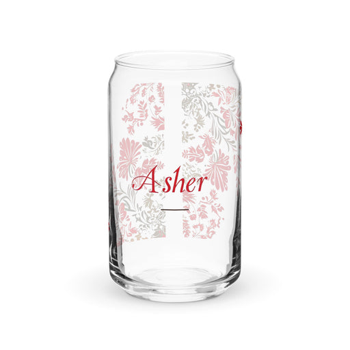 Asher Exclusive Name Art Piece Can - Shaped Glass Home Office Work Mexican Spanish Pride Gift Cup One - Of - A - Kind Calligraphy Glass | A5 - Mexicada