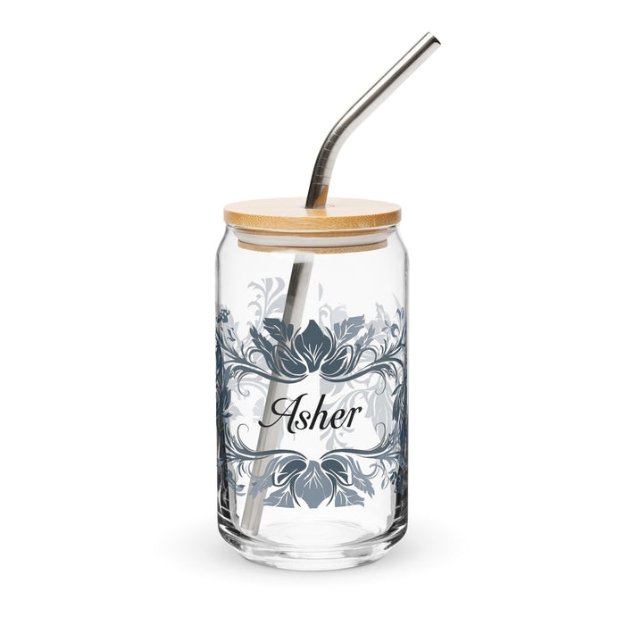 Asher Exclusive Name Art Piece Can - Shaped Glass Home Office Work Mexican Spanish Pride Gift Cup One - Of - A - Kind Calligraphy Glass | A9 - Mexicada