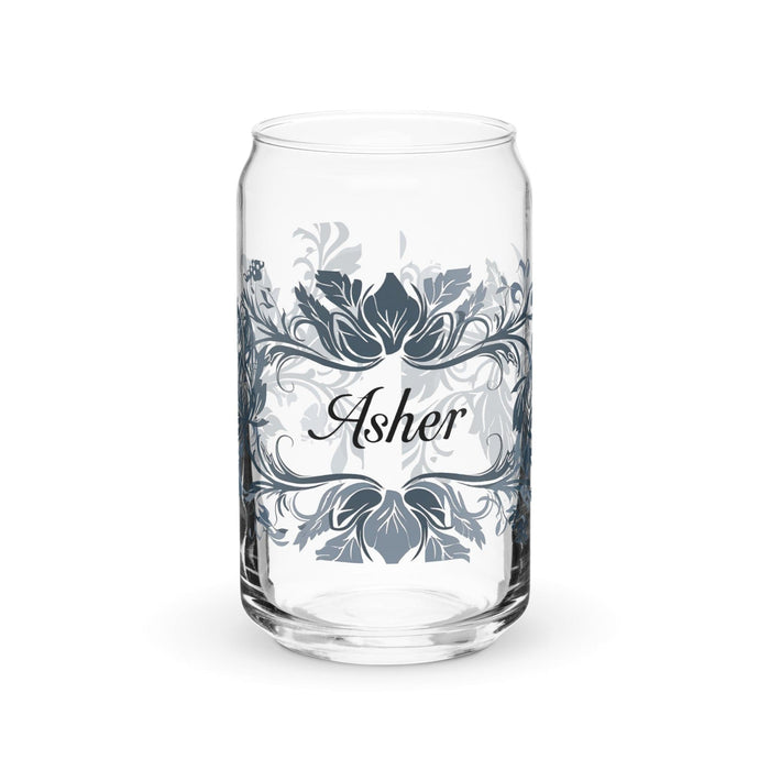 Asher Exclusive Name Art Piece Can-Shaped Glass Home Office Work Mexican Spanish Pride Gift Cup One-Of-A-Kind Calligraphy Glass | A9 Mexicada 16 oz