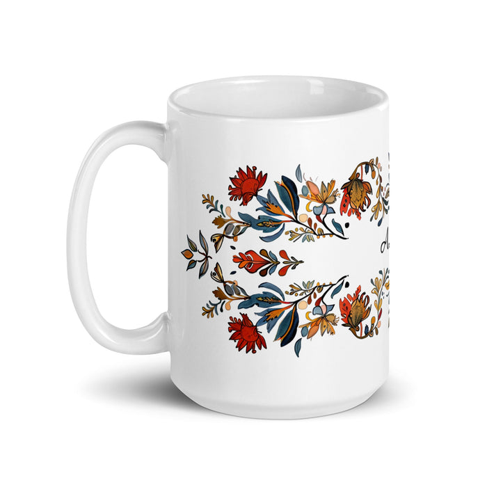 Asher Exclusive Name Art Piece Home Office Work Coffee Mug Mexican Spanish Pride Gift Cup One - Of - A - Kind Calligraphy White Glossy Mug | A14 - Mexicada