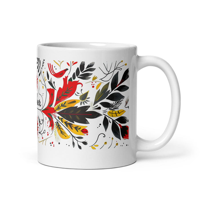 Asher Exclusive Name Art Piece Home Office Work Coffee Mug Mexican Spanish Pride Gift Cup One-Of-A-Kind Calligraphy White Glossy Mug | A16 Mexicada 11 oz