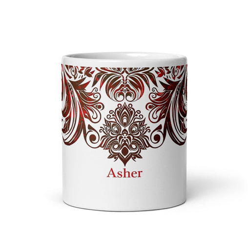 Asher Exclusive Name Art Piece Home Office Work Coffee Mug Mexican Spanish Pride Gift Cup One-Of-A-Kind Calligraphy White Glossy Mug | A23 Mexicada