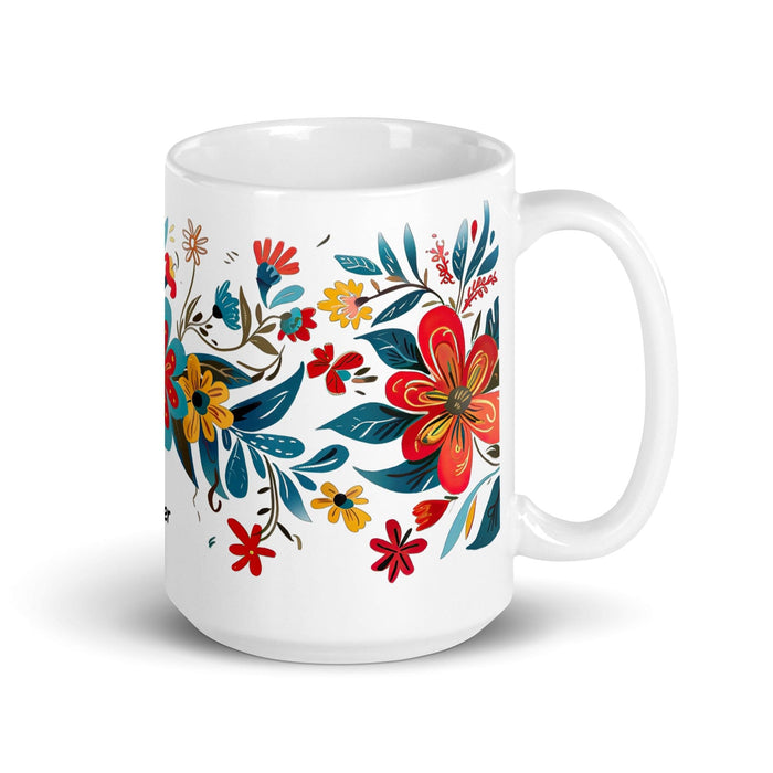 Asher Exclusive Name Art Piece Home Office Work Coffee Mug Mexican Spanish Pride Gift Cup One-Of-A-Kind Calligraphy White Glossy Mug | A24 Mexicada 15 oz