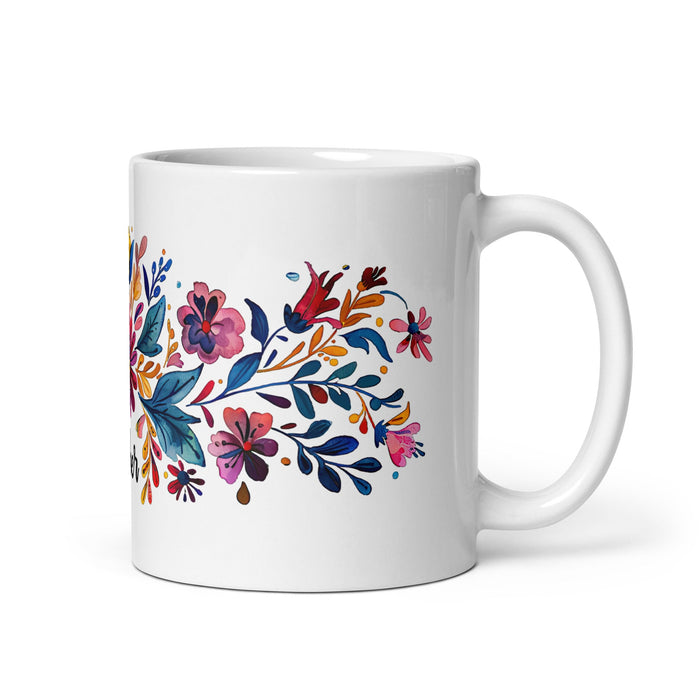 Asher Exclusive Name Art Piece Home Office Work Coffee Mug Mexican Spanish Pride Gift Cup One - Of - A - Kind Calligraphy White Glossy Mug | A26 - Mexicada